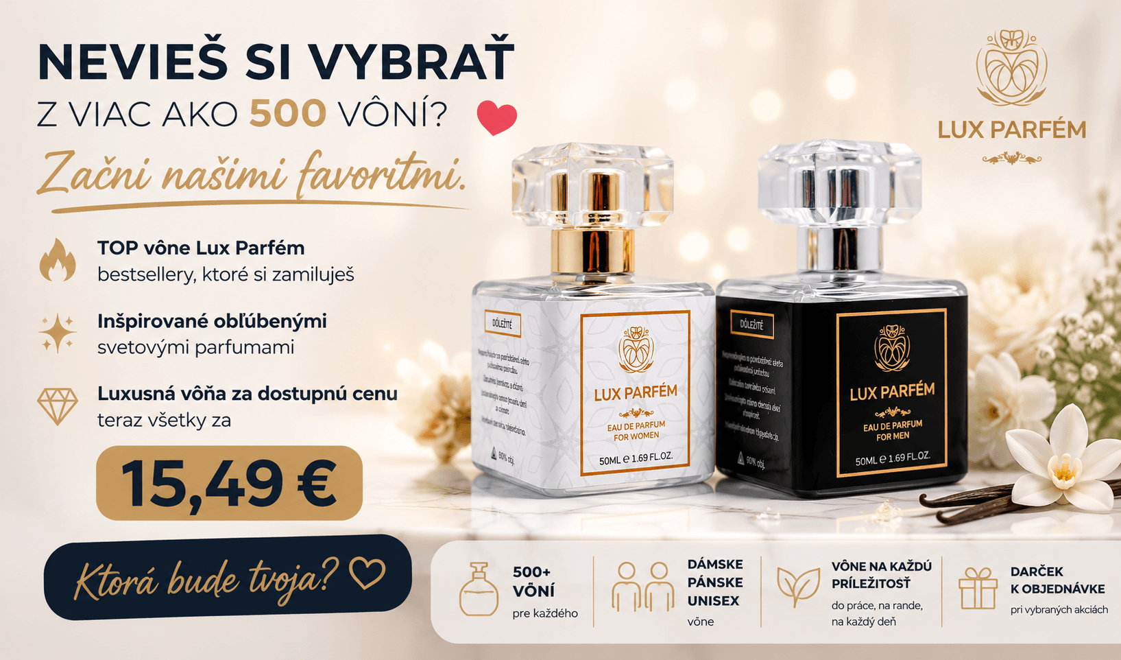 Nevieš si vybrať z viac ako 500 vôni